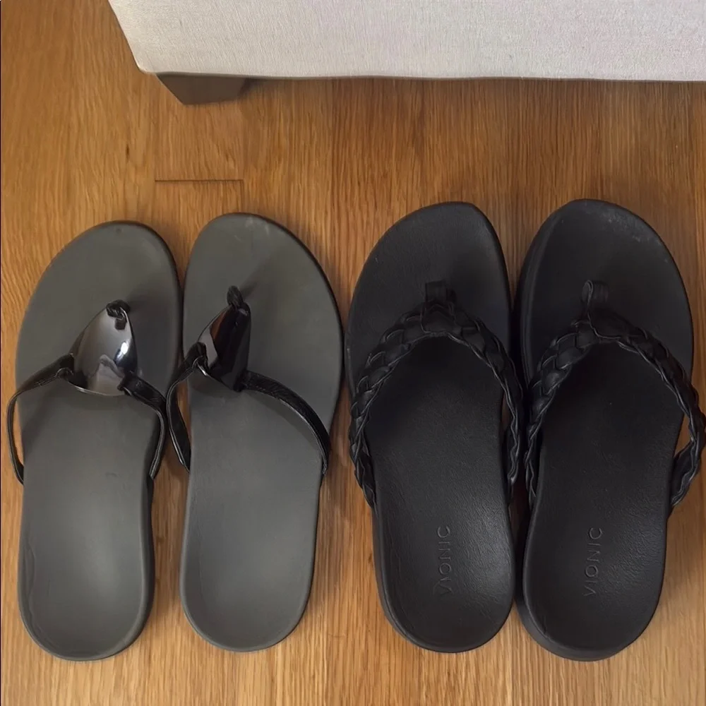 Vionic Black Flip Flops - Two pair - Picture 1 of 1